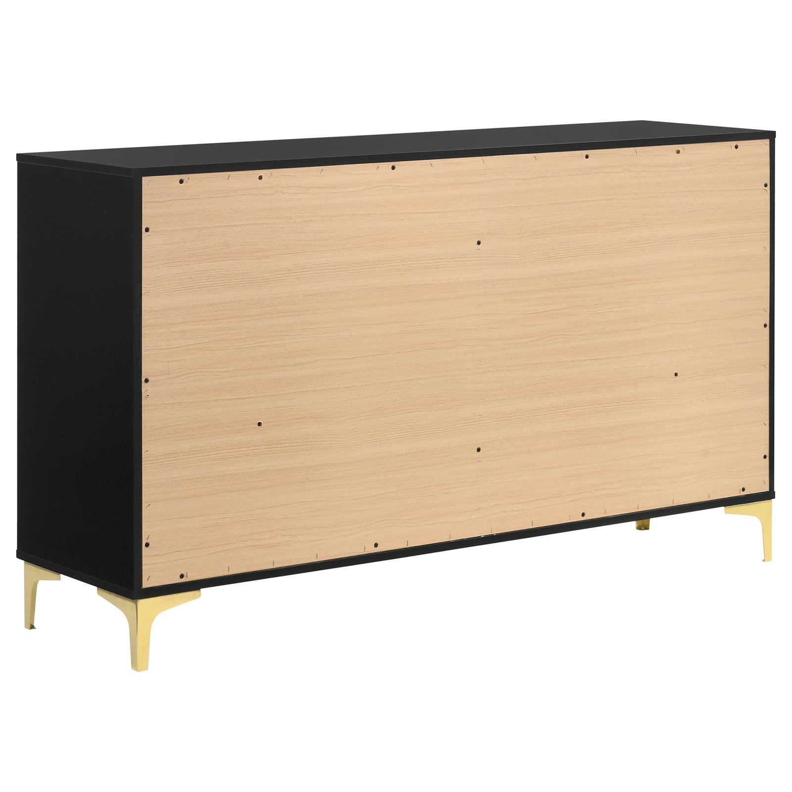 Kendall Black/Gold 6-Drawer Dresser - 224453 - Luna Furniture - Dallas Store