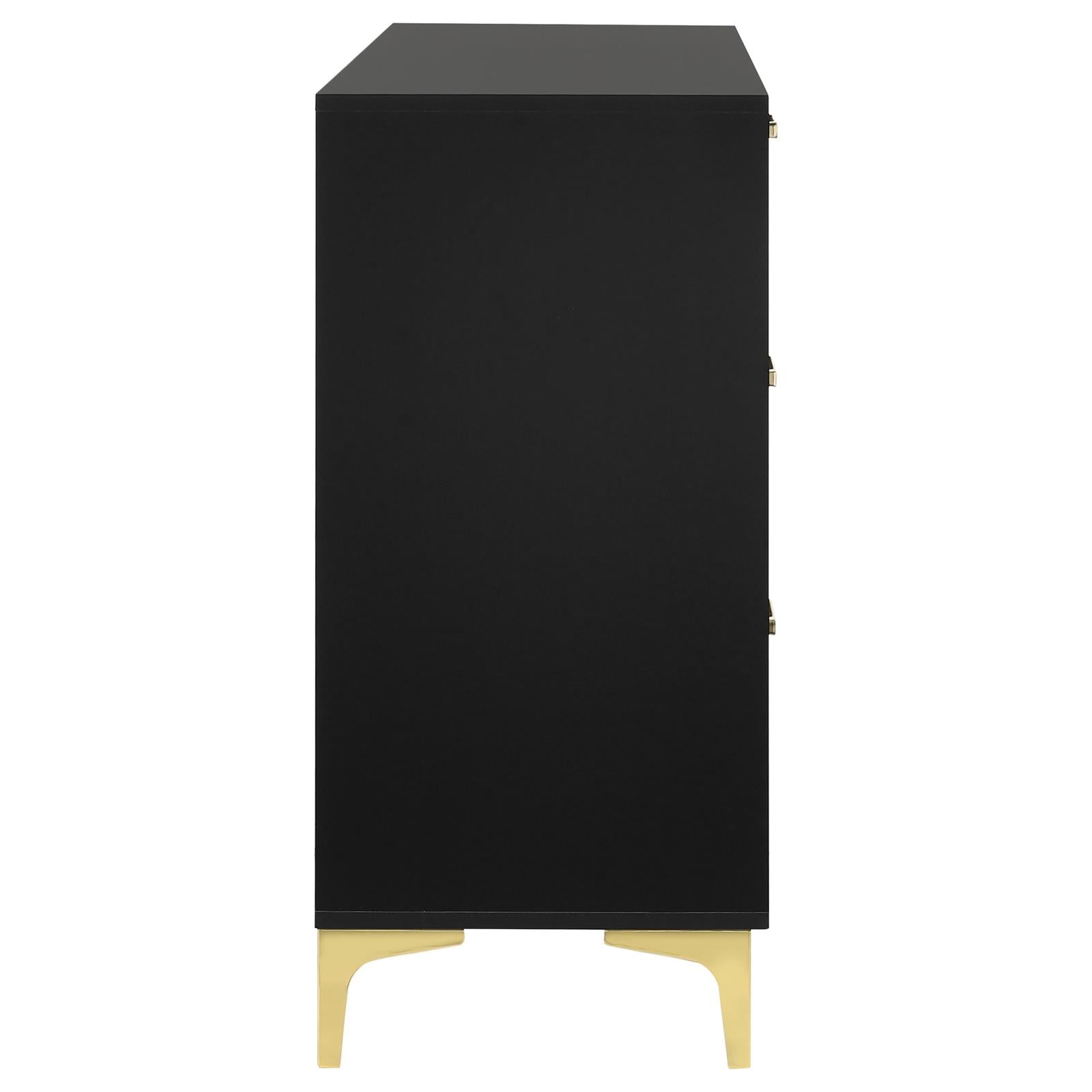 Kendall Black/Gold 6-Drawer Dresser - 224453 - Luna Furniture - Dallas Store