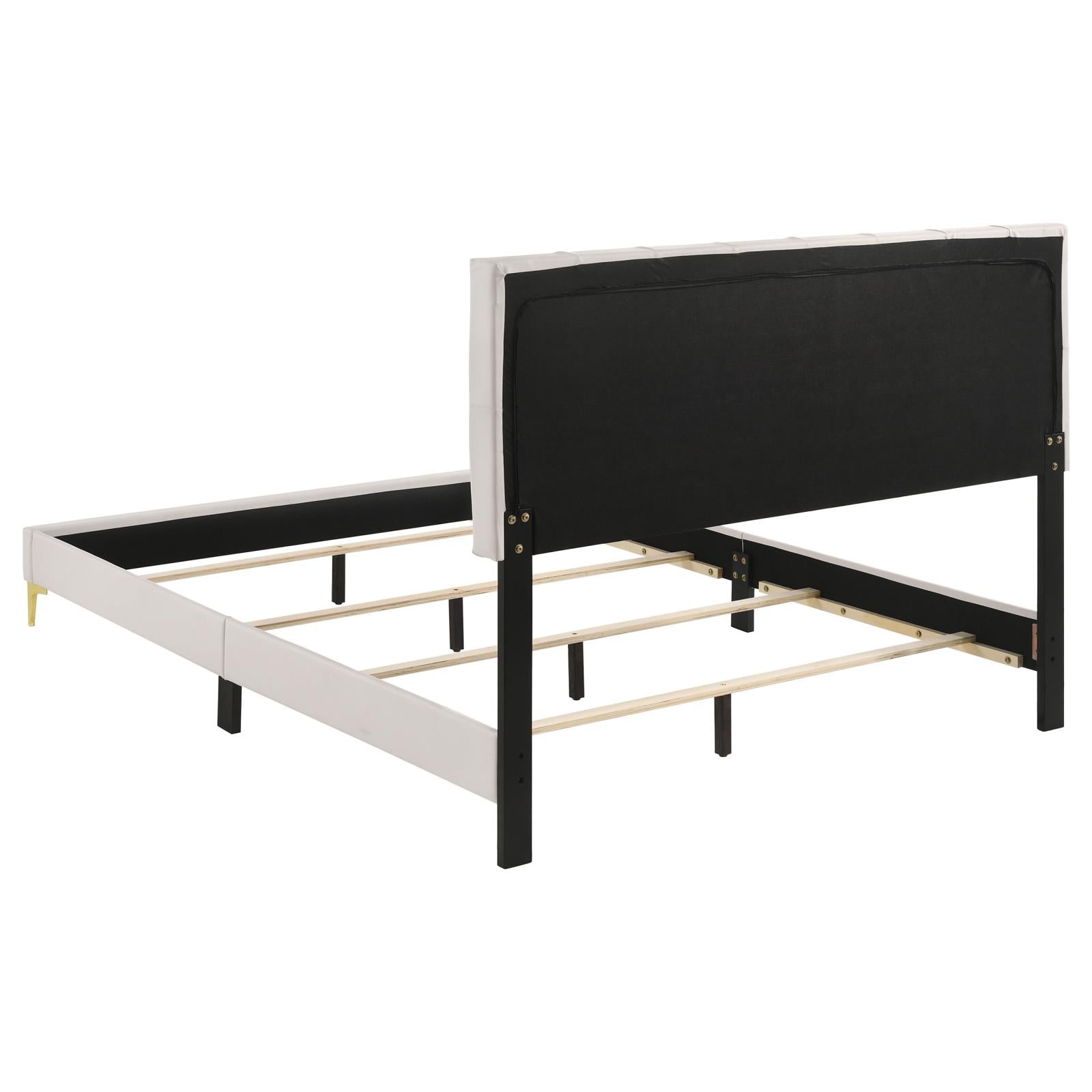 Kendall Tufted Upholstered Panel Eastern King Bed White - 224401KE - Luna Furniture - Dallas Store
