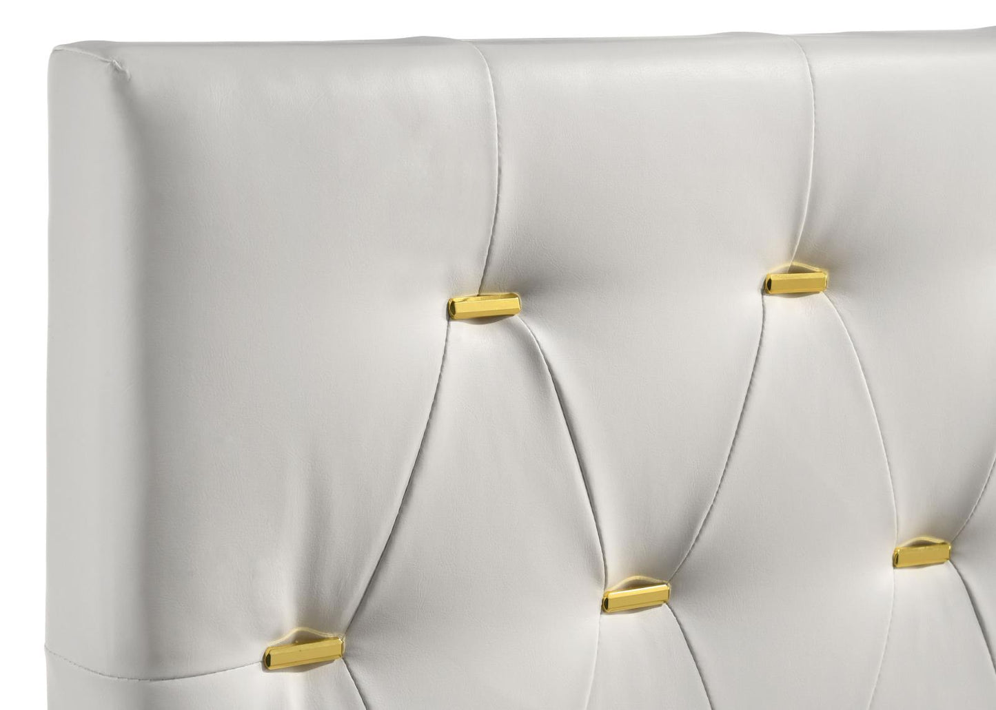 Kendall Tufted Upholstered Panel Eastern King Bed White - 224401KE - Luna Furniture - Dallas Store