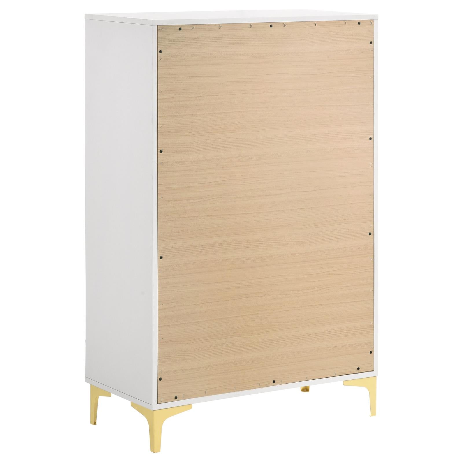 Kendall White 5-Drawer Chest - 224405 - Luna Furniture - Dallas Store