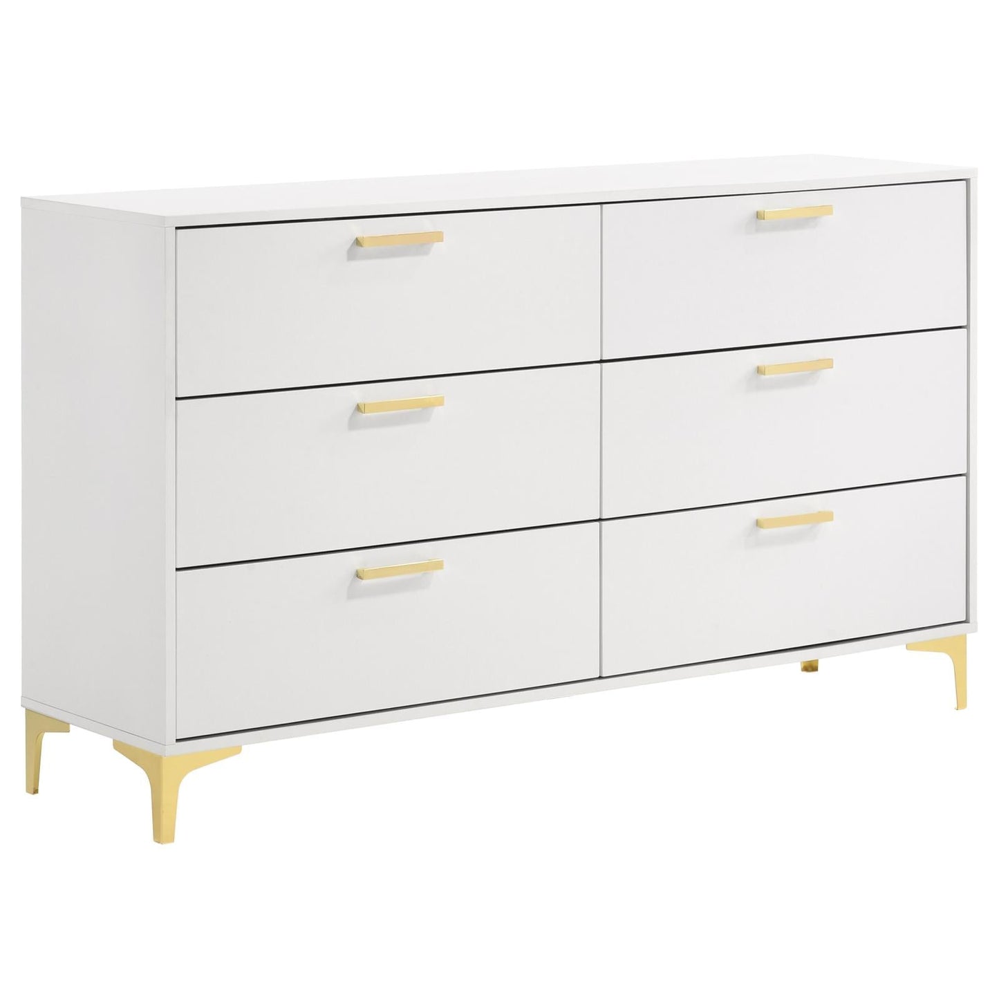 Kendall White 6-Drawer Dresser - 224403 - Luna Furniture - Dallas Store