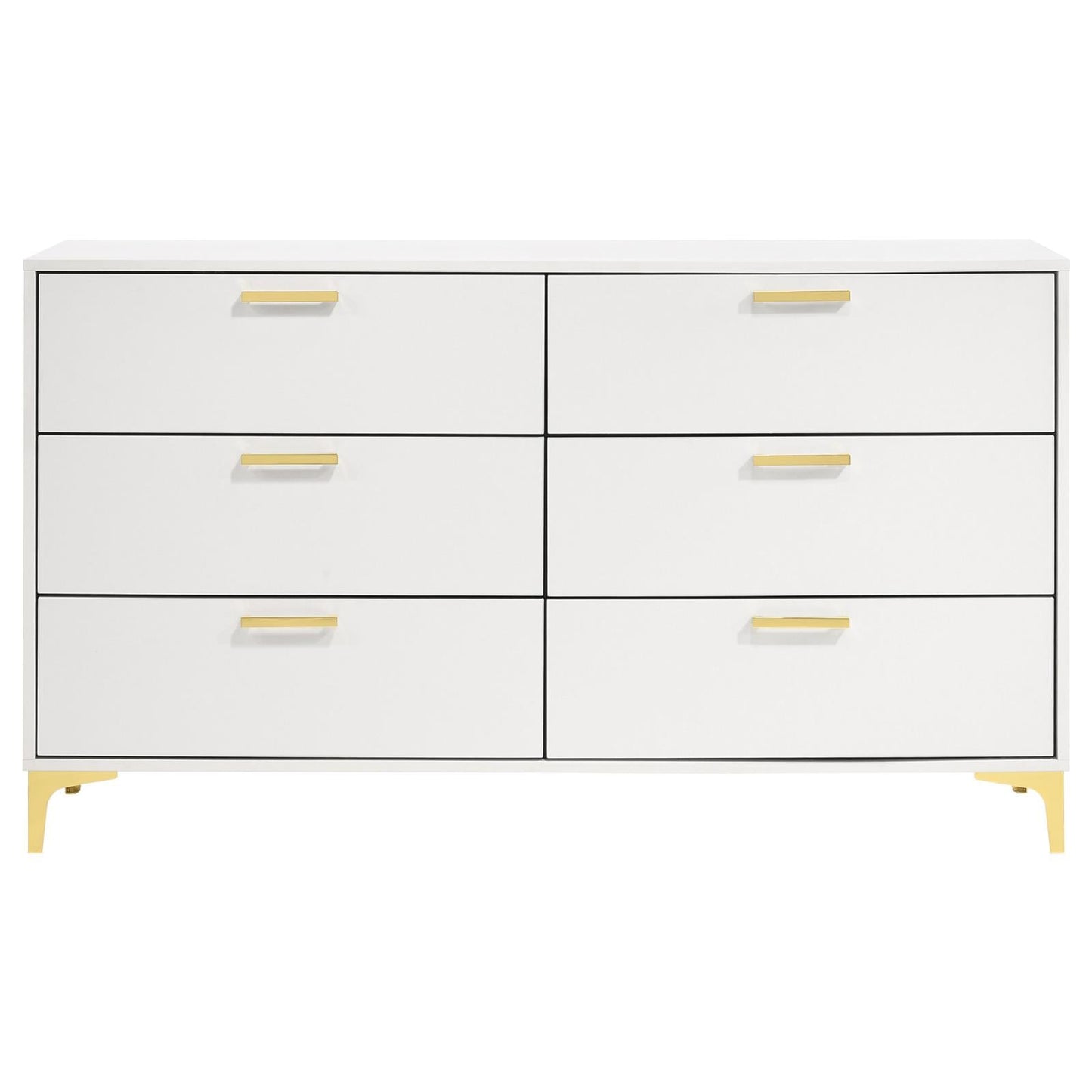 Kendall White 6-Drawer Dresser - 224403 - Luna Furniture - Dallas Store
