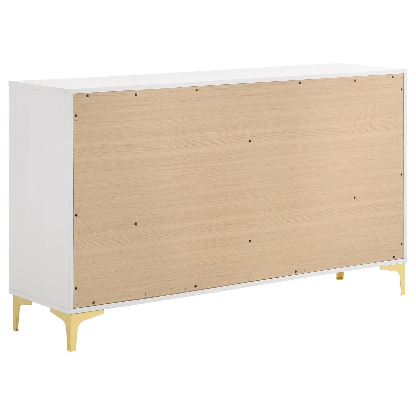 Kendall White 6-Drawer Dresser - 224403 - Luna Furniture - Dallas Store