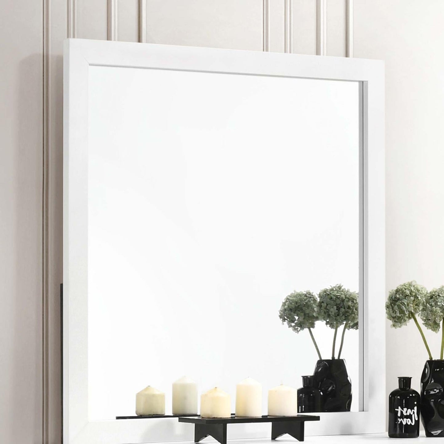 Kendall White Square Dresser Mirror - 224404 - Luna Furniture - Dallas Store