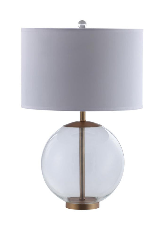 Kenny Drum Shade Table Lamp with Glass Base White - 961227 - Luna Furniture - Dallas Store