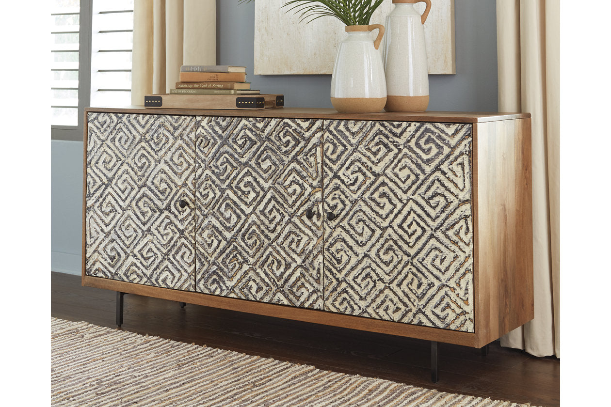 Kerrings Brown/Black/White Accent Cabinet - A4000258 - Luna Furniture - Dallas Store
