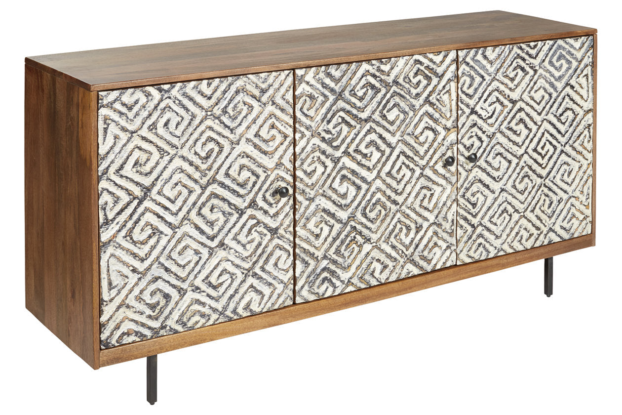 Kerrings Brown/Black/White Accent Cabinet - A4000258 - Luna Furniture - Dallas Store