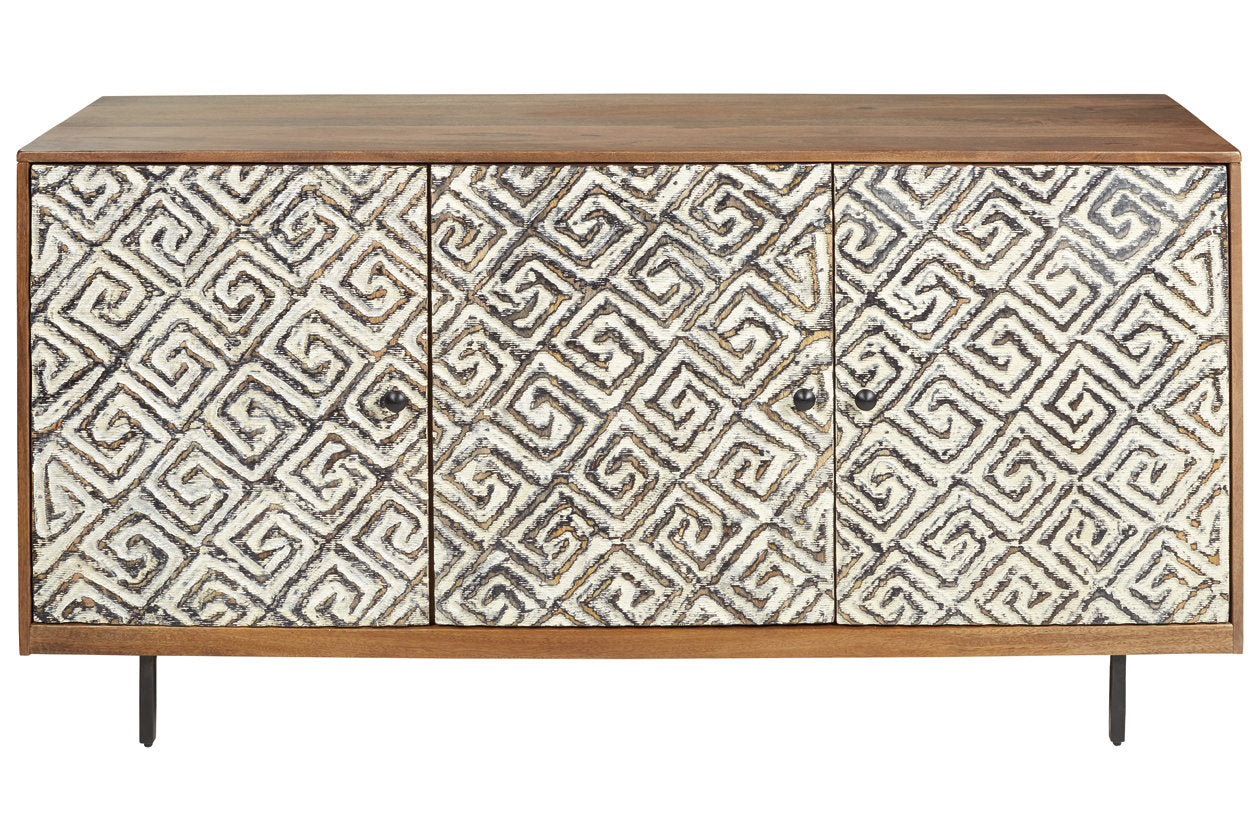 Kerrings Brown/Black/White Accent Cabinet - A4000258 - Luna Furniture - Dallas Store