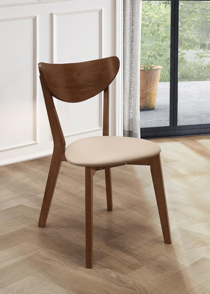 Kersey Beige/Chestnut Dining Side Chairs with Curved Backs, Set of 2 - 103062 - Luna Furniture - Dallas Store