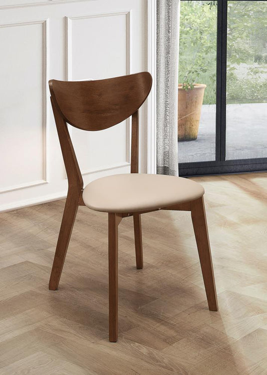 Kersey Beige/Chestnut Dining Side Chairs with Curved Backs, Set of 2 - 103062 - Luna Furniture - Dallas Store