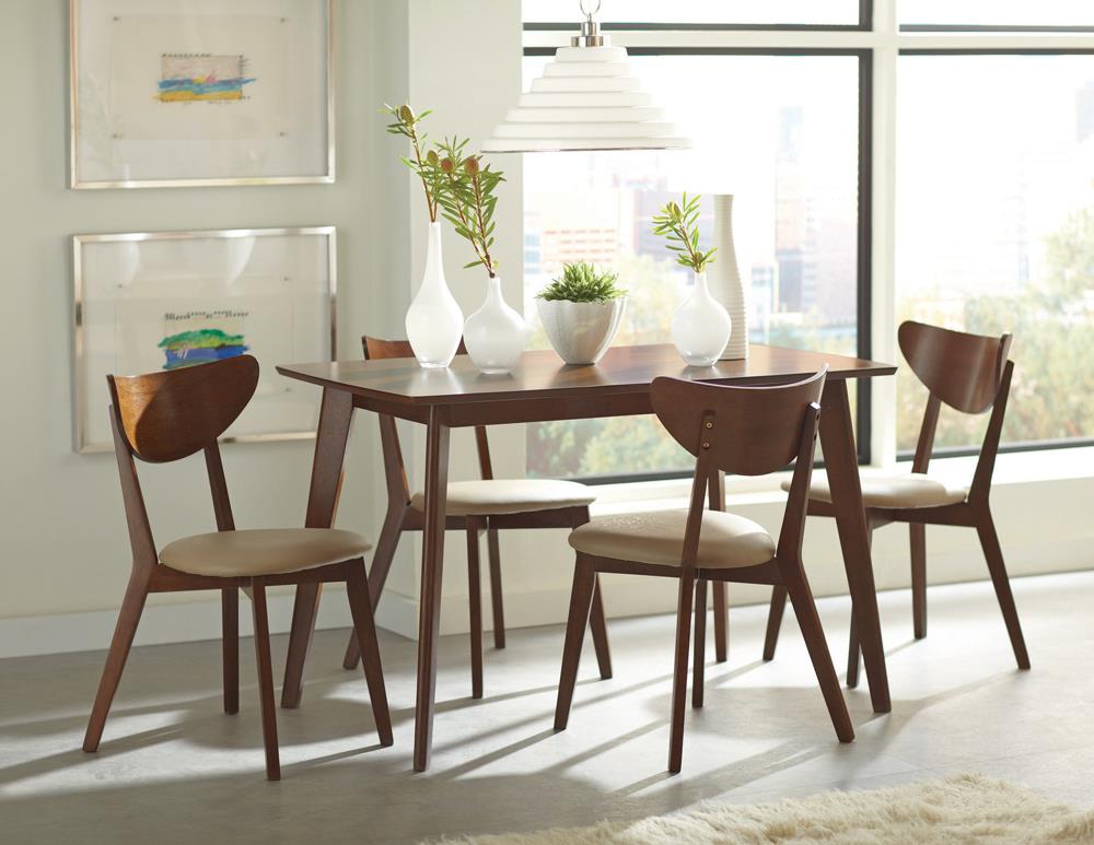 Kersey Beige/Chestnut Dining Side Chairs with Curved Backs, Set of 2 - 103062 - Luna Furniture - Dallas Store