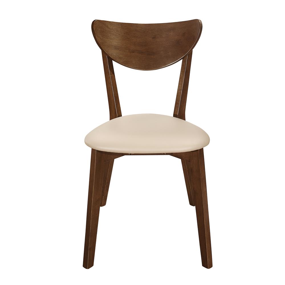 Kersey Beige/Chestnut Dining Side Chairs with Curved Backs, Set of 2 - 103062 - Luna Furniture - Dallas Store