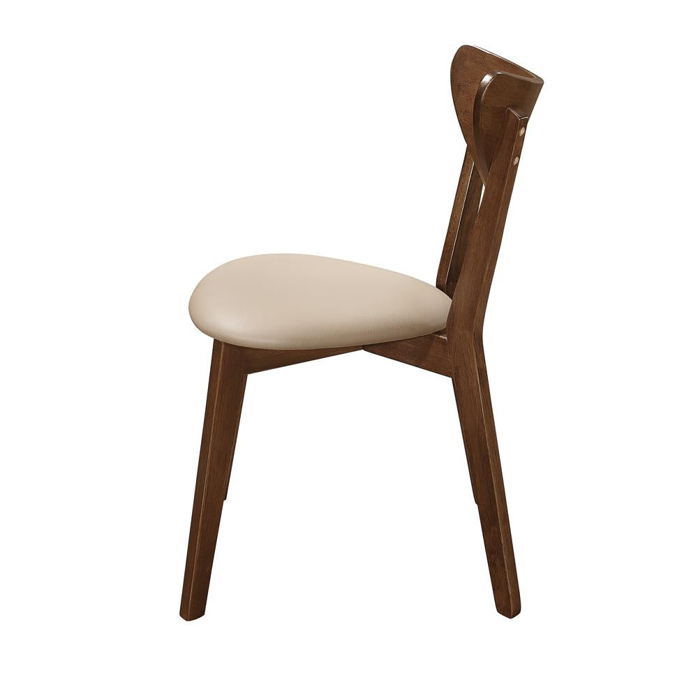 Kersey Beige/Chestnut Dining Side Chairs with Curved Backs, Set of 2 - 103062 - Luna Furniture - Dallas Store