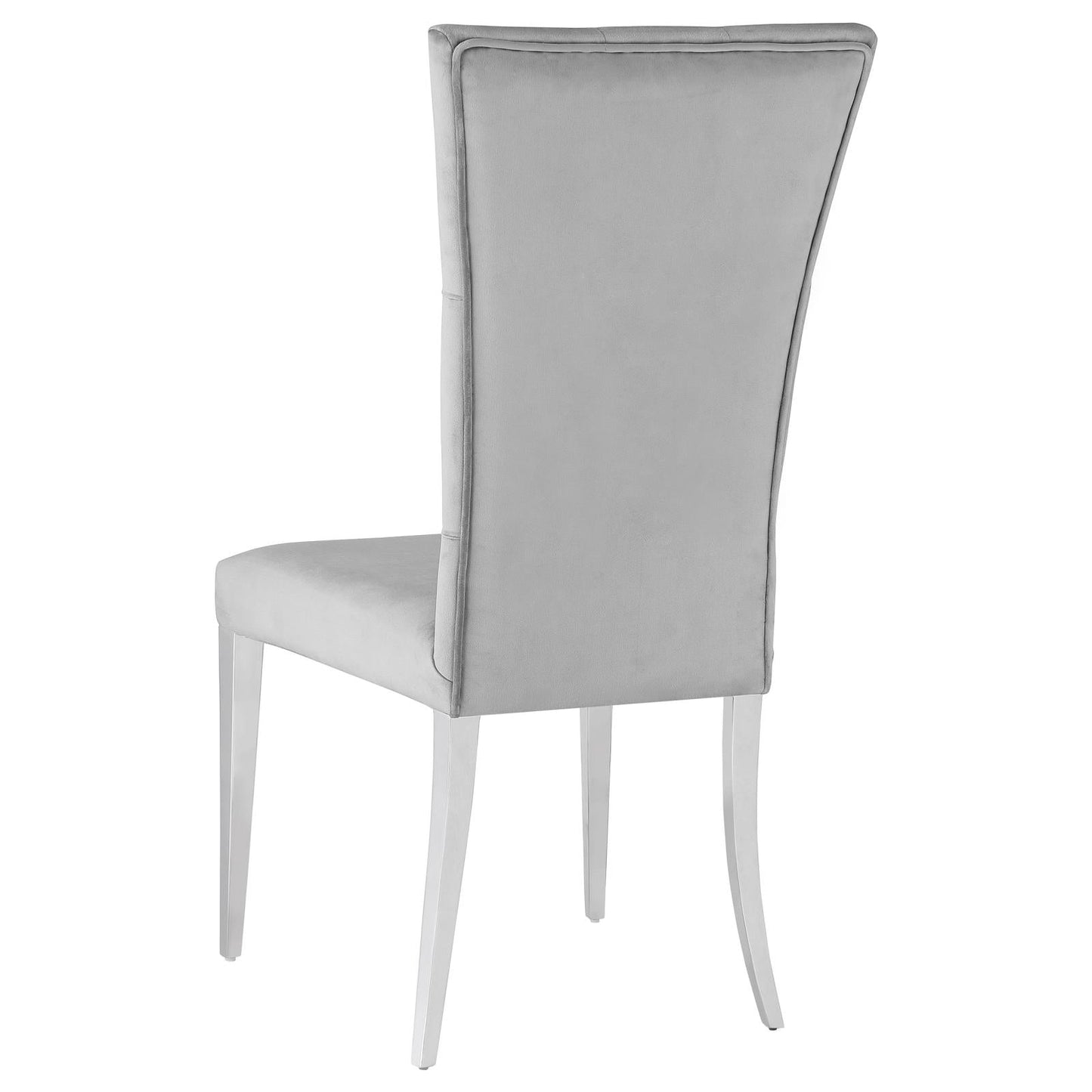 Kerwin Gray/Chrome Tufted Upholstered Side Chair, Set of 2 - 111103 - Luna Furniture - Dallas Store