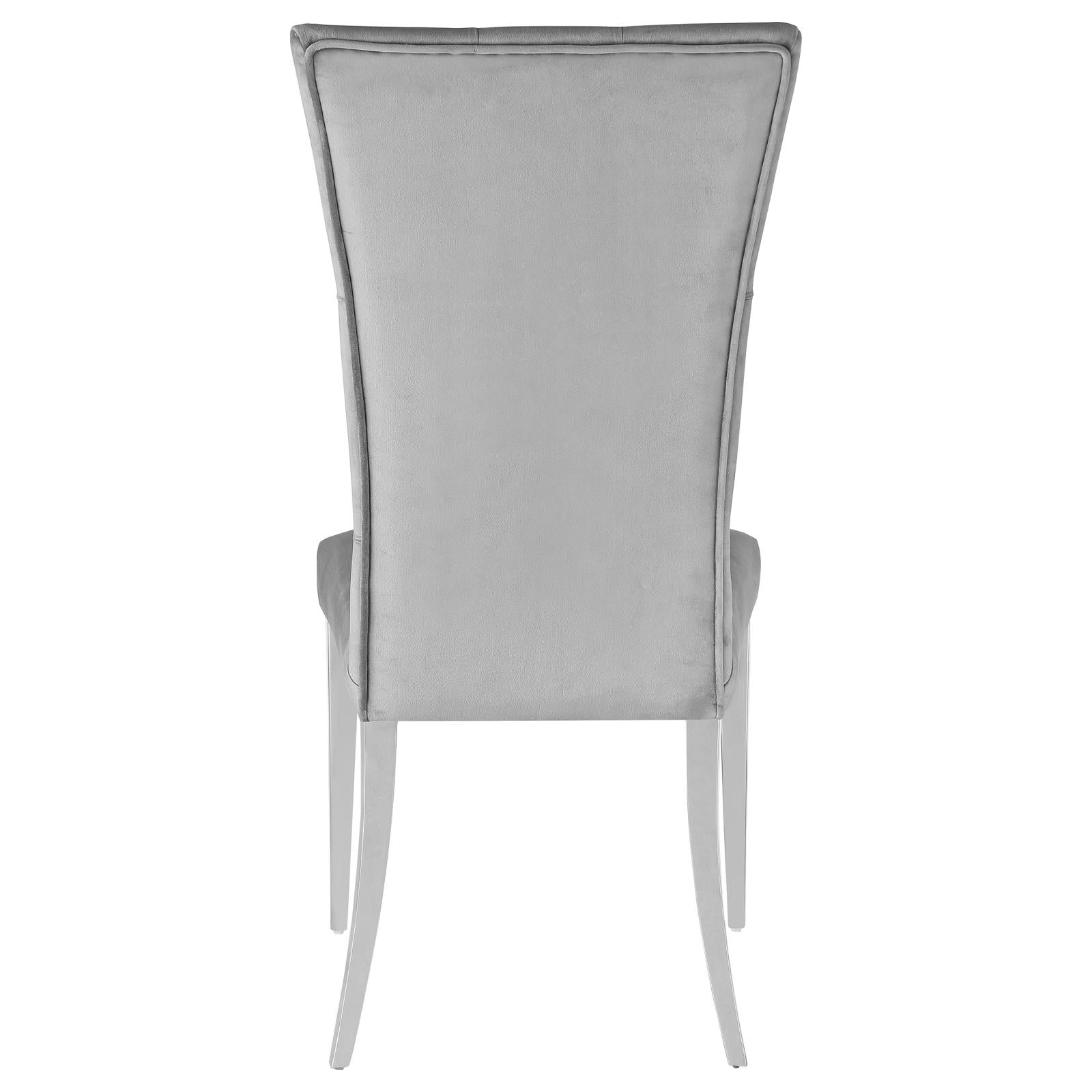 Kerwin Gray/Chrome Tufted Upholstered Side Chair, Set of 2 - 111103 - Luna Furniture - Dallas Store