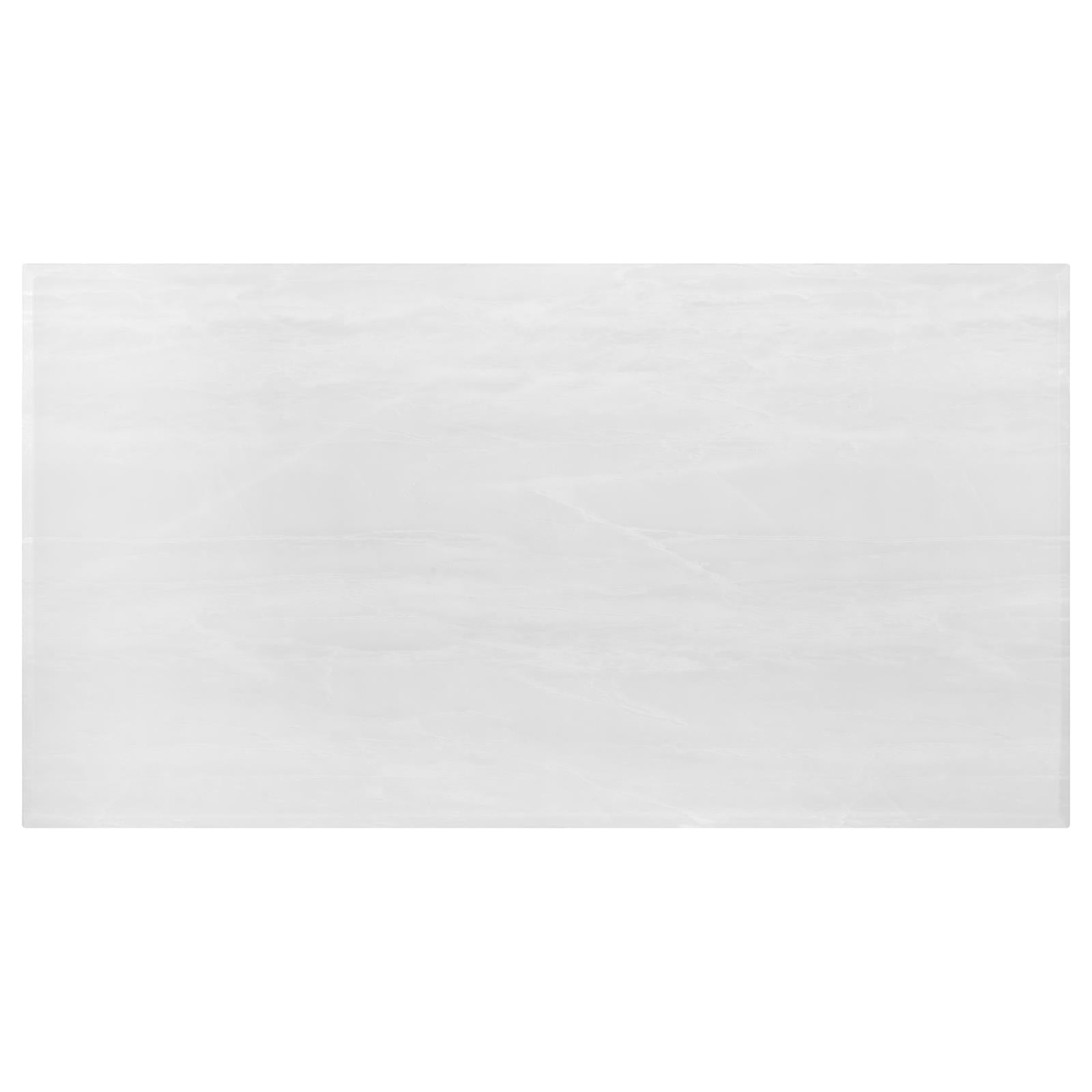 Kerwin White/Chrome Rectangle Faux Marble Top Dining Table - 111101 - Luna Furniture - Dallas Store