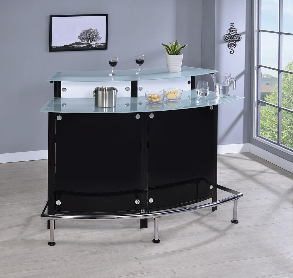 Keystone Black Glass Top Bar Unit - 100139 - Luna Furniture - Dallas Store