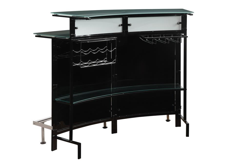 Keystone Black Glass Top Bar Unit - 100139 - Luna Furniture - Dallas Store