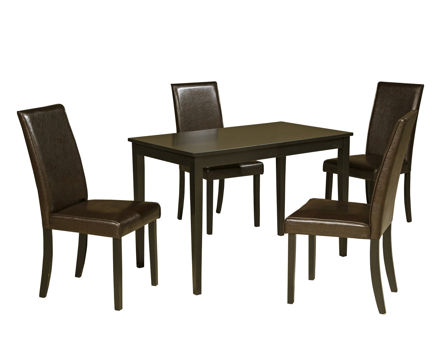 Kimonte Dark Brown 5-Piece Rectangular Dining Set - SET | D250-25 | D250-02(2) - Luna Furniture - Dallas Store