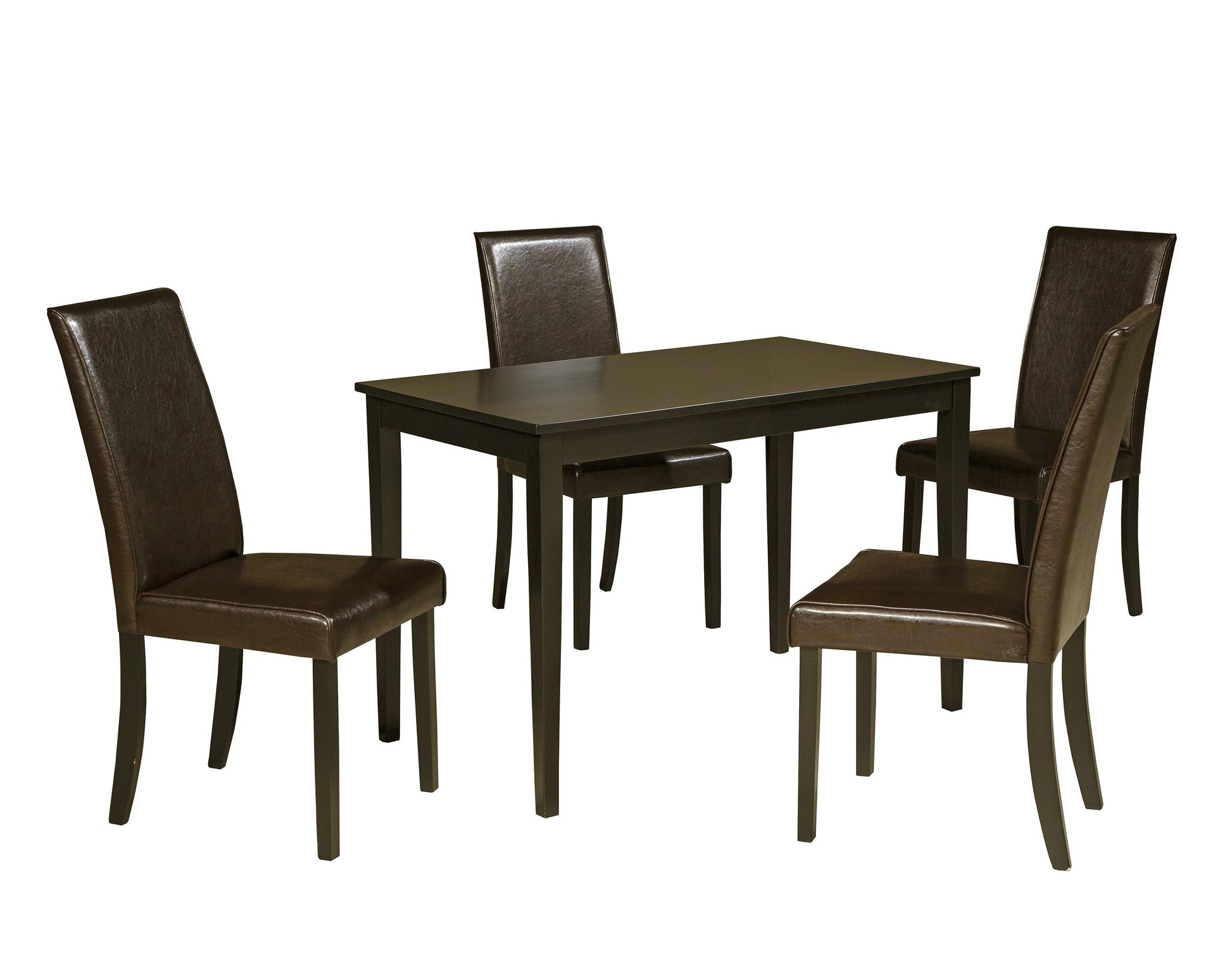 Kimonte Dark Brown 5-Piece Rectangular Dining Set - SET | D250-25 | D250-02(2) - Luna Furniture - Dallas Store