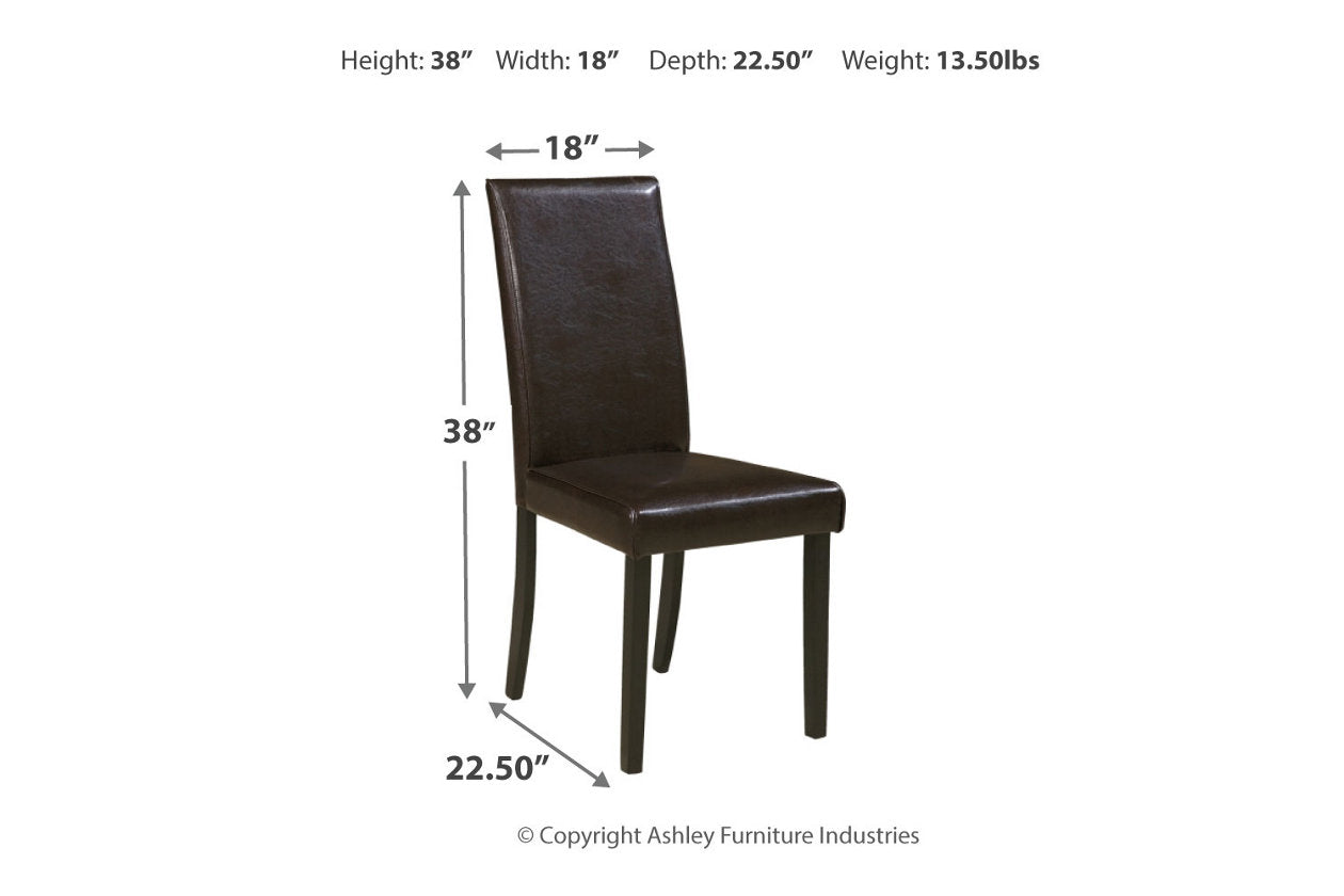 Kimonte Dark Brown Dining Chair, Set of 2 - D250-02 - Luna Furniture - Dallas Store