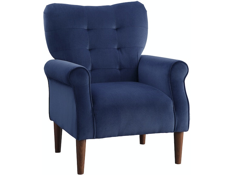 Kyrie Blue Velvet Accent Chair - 1046BU-1 - Luna Furniture - Dallas Store