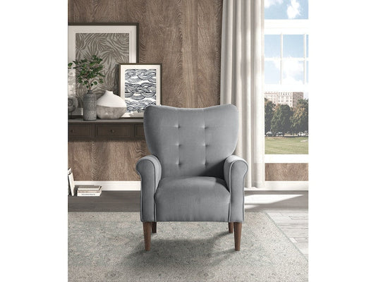 Kyrie Dark Gray Velvet Accent Chair - 1046DG-1 - Luna Furniture - Dallas Store