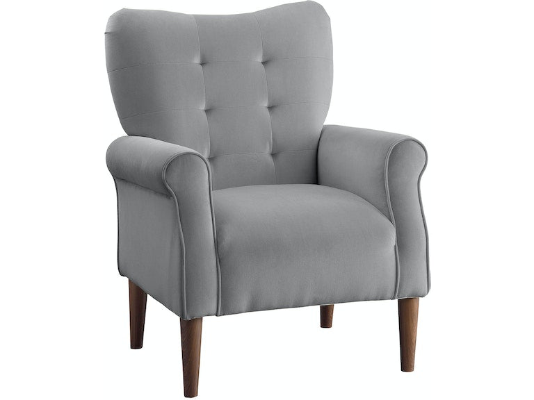 Kyrie Dark Gray Velvet Accent Chair - 1046DG-1 - Luna Furniture - Dallas Store