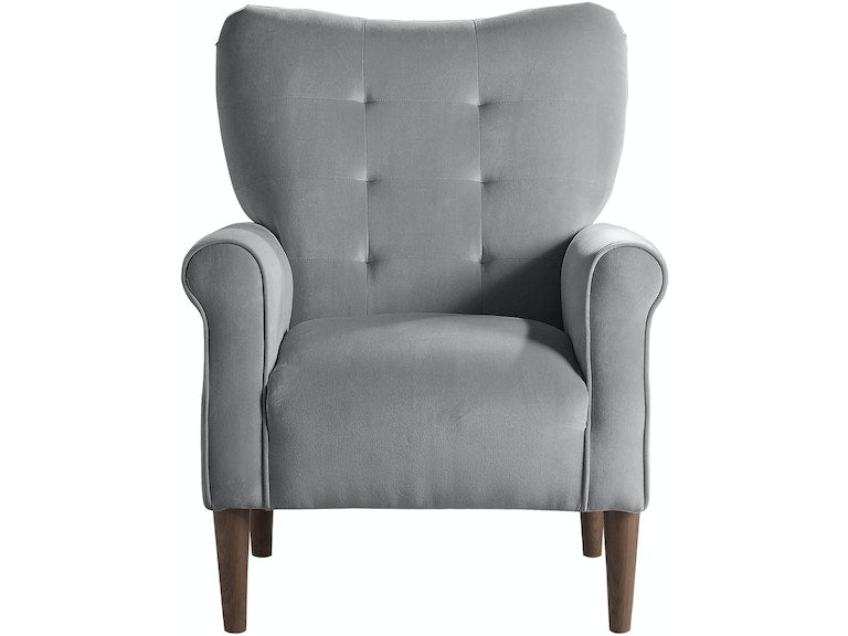 Kyrie Dark Gray Velvet Accent Chair - 1046DG-1 - Luna Furniture - Dallas Store