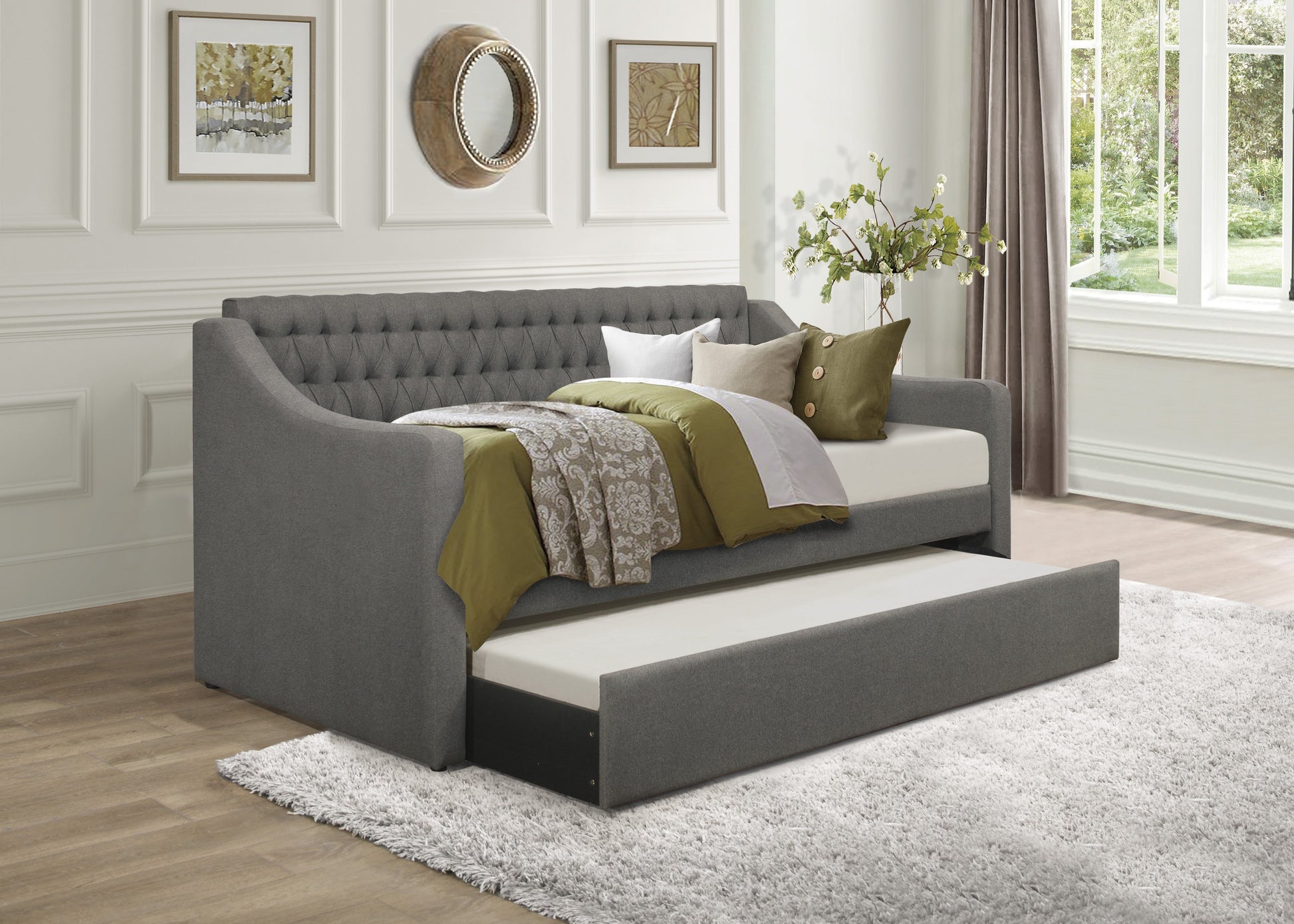 Labelle Gray Twin Daybed with Trundle - SET | 4866DG-A | 4866DG-B - Luna Furniture - Dallas Store