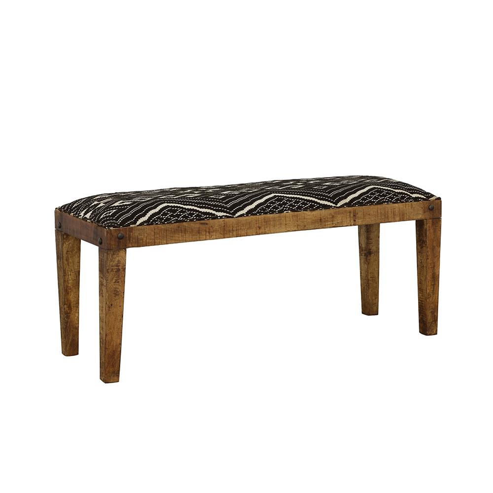 Lamont Natural/Navy Rectangular Upholstered Bench - 910177 - Luna Furniture - Dallas Store