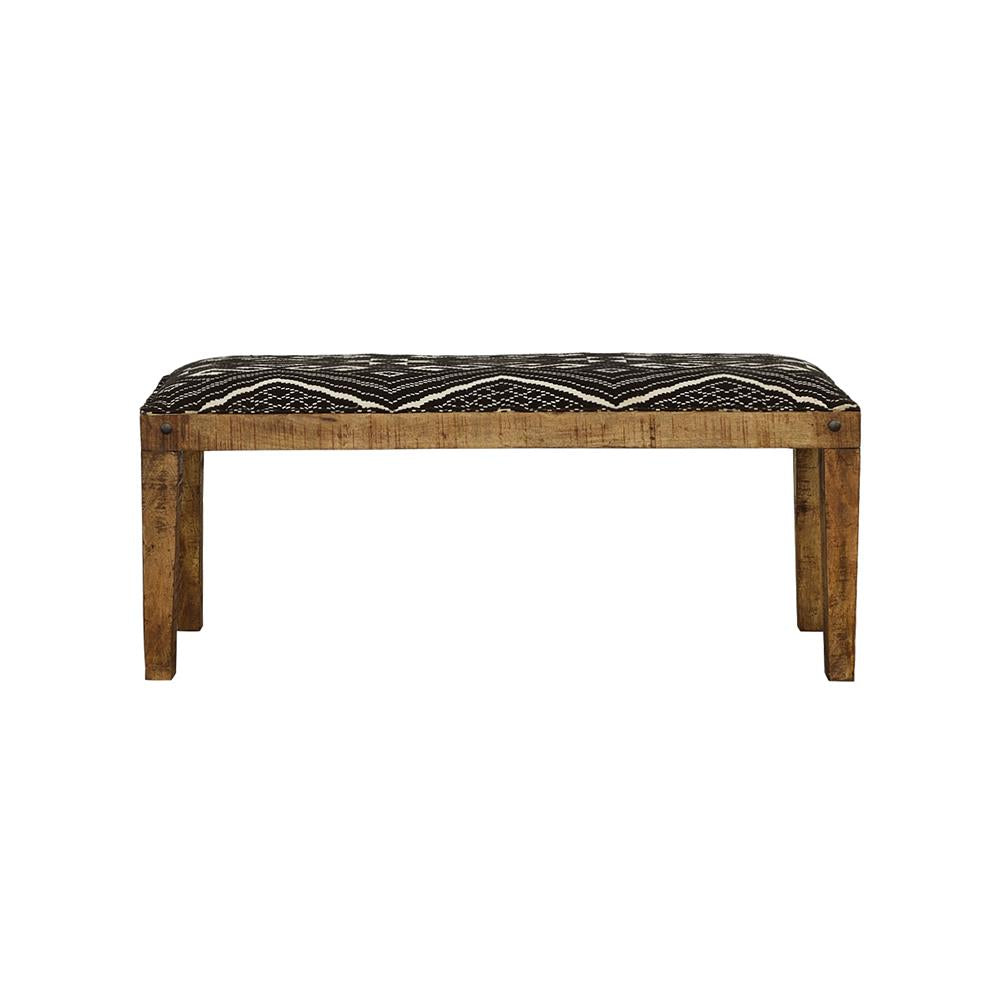 Lamont Natural/Navy Rectangular Upholstered Bench - 910177 - Luna Furniture - Dallas Store