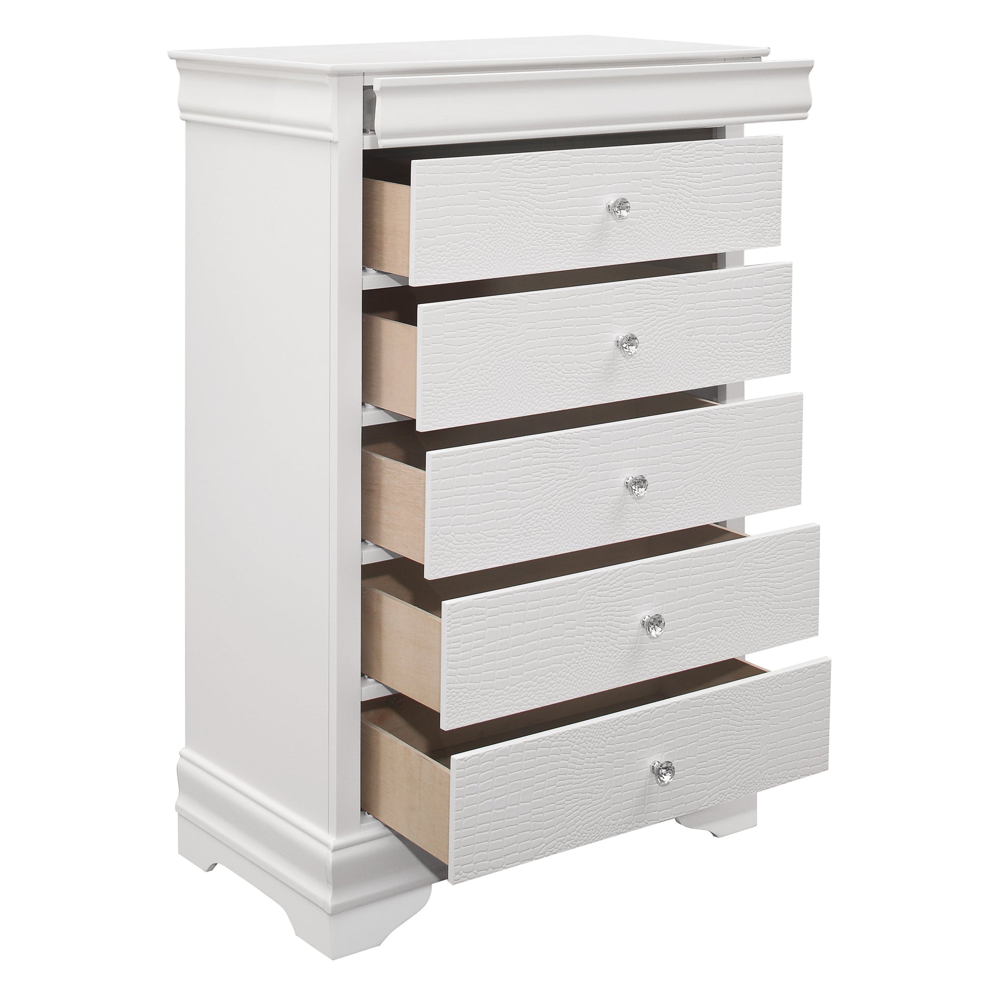 Lana White LED Upholstered Panel Bedroom Set - SET | 1556WK-1 | 1556W-3 | 1556W-5 | 1556W-6 | 1556W-4 | 1556W-9 - Luna Furniture - Dallas Store