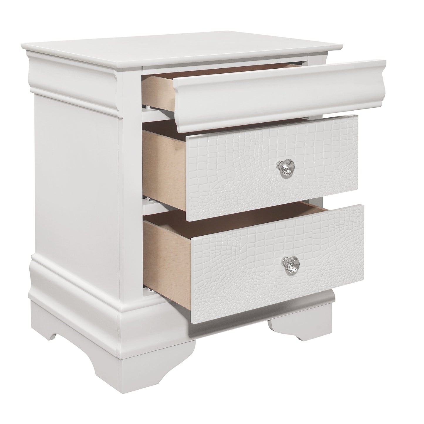 Lana White LED Upholstered Panel Bedroom Set - SET | 1556WK-1 | 1556W-3 | 1556W-5 | 1556W-6 | 1556W-4 | 1556W-9 - Luna Furniture - Dallas Store