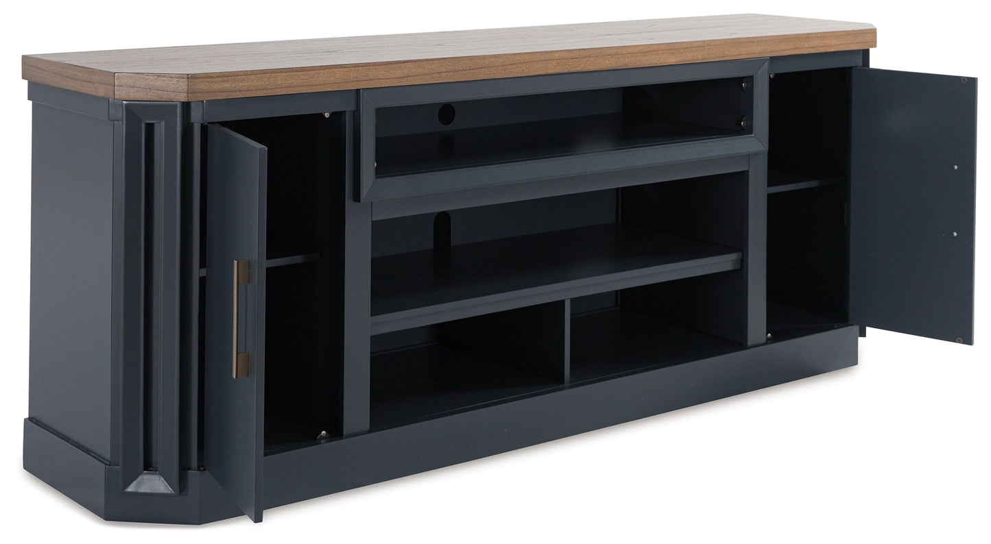 LANDOCKEN Brown/Blue 83" TV Stand - W402-68 - Luna Furniture - Dallas Store