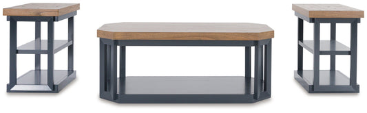 LANDOCKEN Brown/Blue Table, Set of 3 - T402-13 - Luna Furniture - Dallas Store