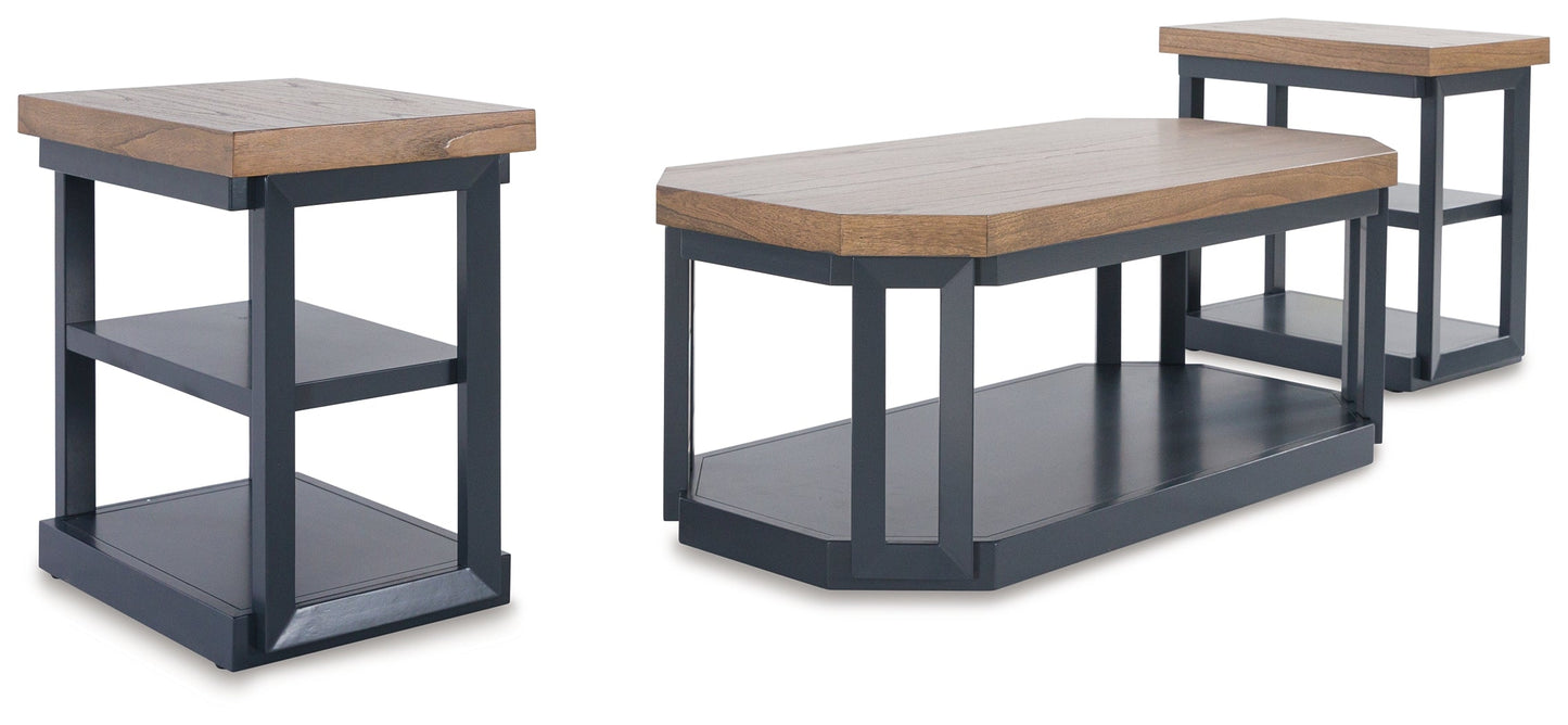 LANDOCKEN Brown/Blue Table, Set of 3 - T402-13 - Luna Furniture - Dallas Store