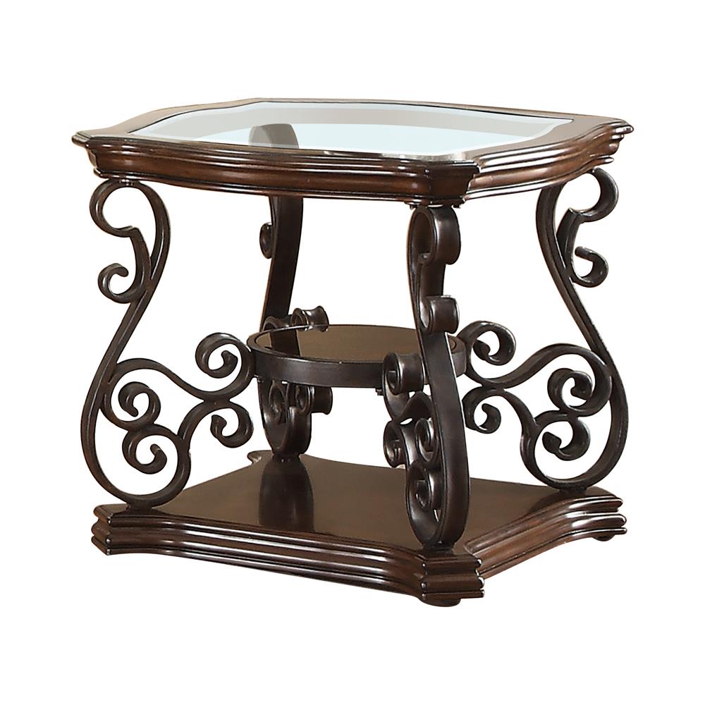 Laney End Table Deep Merlot/Clear - 702447 - Luna Furniture - Dallas Store