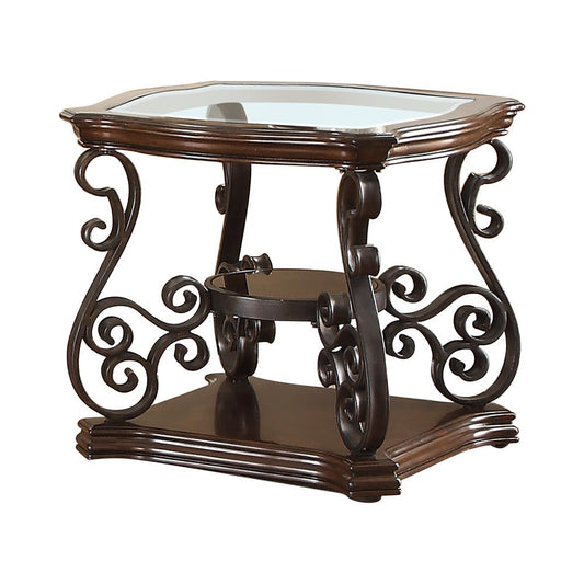 Laney End Table Deep Merlot/Clear - 702447 - Luna Furniture - Dallas Store