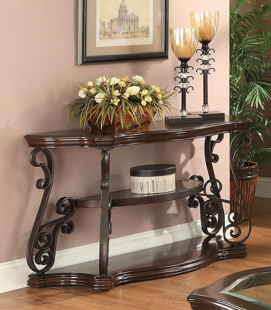 Laney Sofa Table Deep Merlot/Clear - 702449 - Luna Furniture - Dallas Store