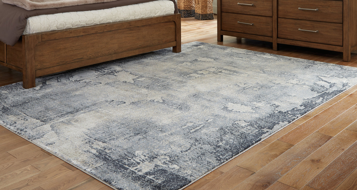 Langrich Blue/Gray/Cream Medium Rug - R406132 - Luna Furniture - Dallas Store
