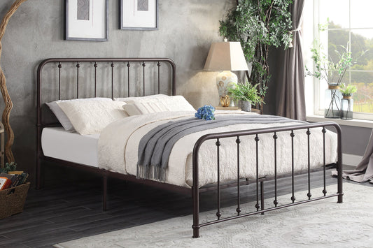 Larkspur Antique Bronze Full Metal Platform Bed - 1638F-1 - Luna Furniture - Dallas Store