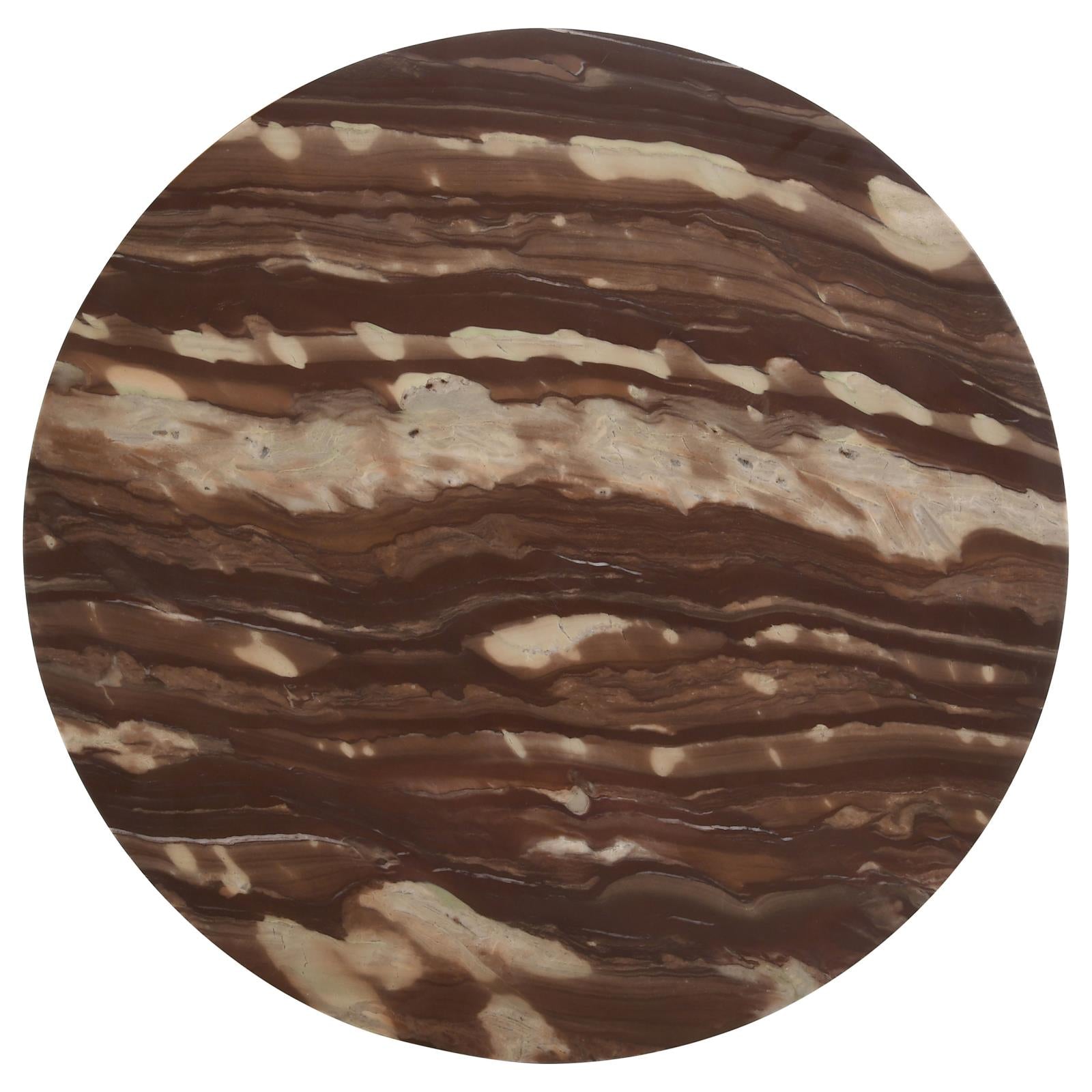 Latifa Red/Black Round Accent Table with Marble Top - 936010 - Luna Furniture - Dallas Store