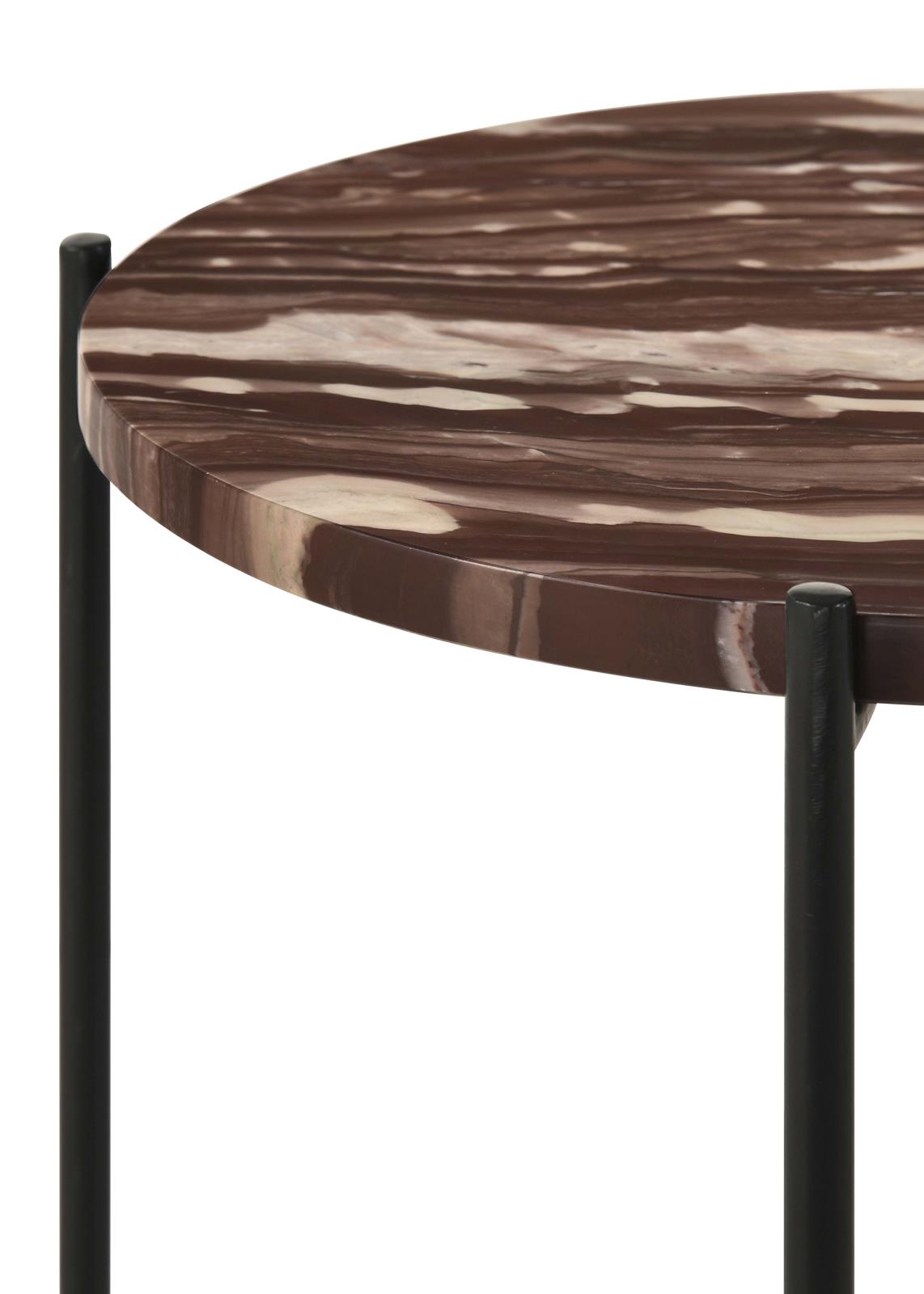 Latifa Red/Black Round Accent Table with Marble Top - 936010 - Luna Furniture - Dallas Store