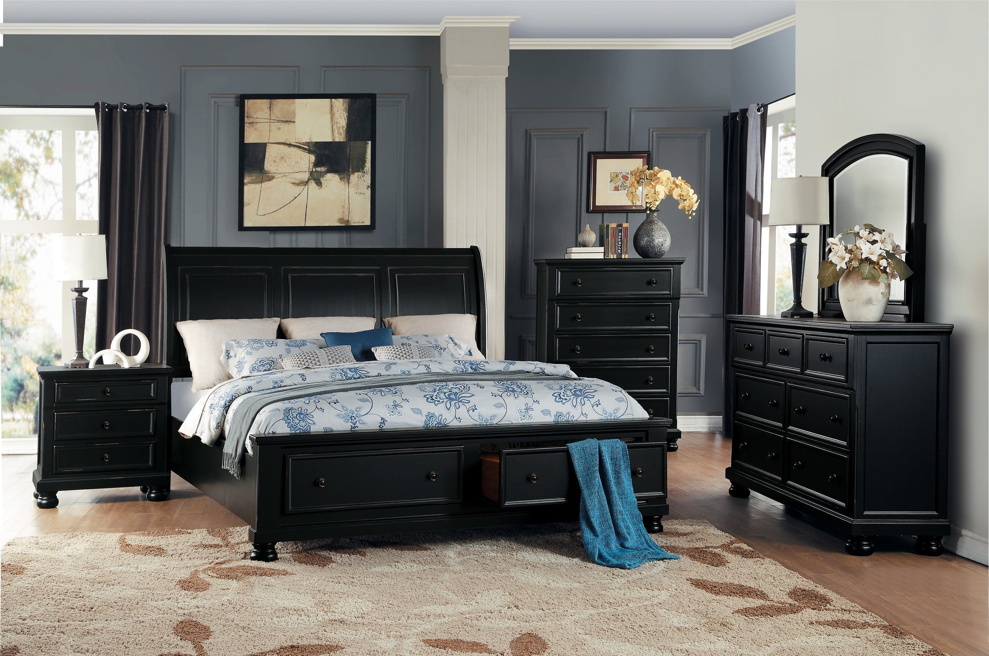 Laurelin Black Dresser - 1714BK-5 - Luna Furniture - Dallas Store
