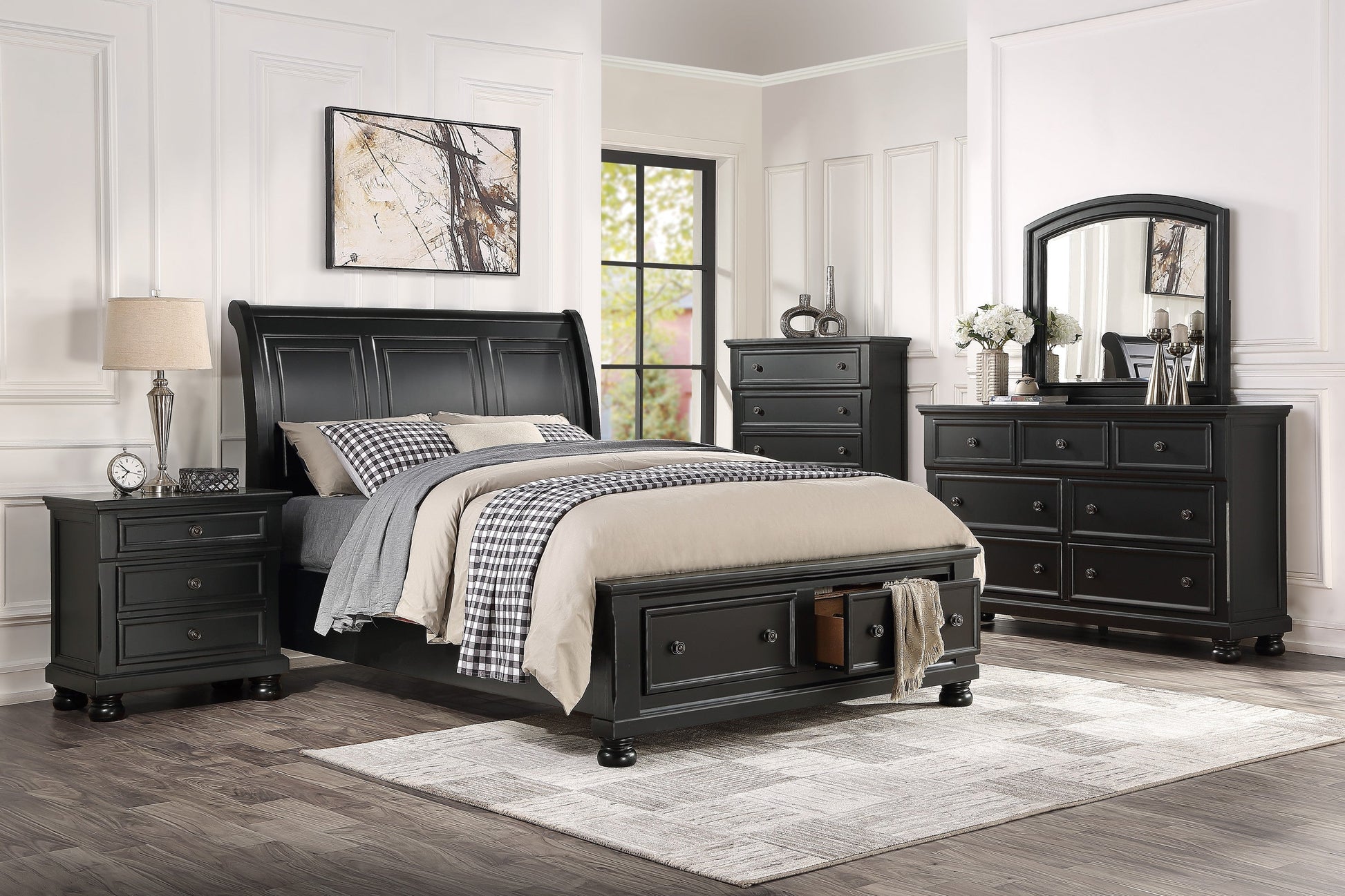 Laurelin Black Nightstand - 1714BK-4 - Luna Furniture - Dallas Store