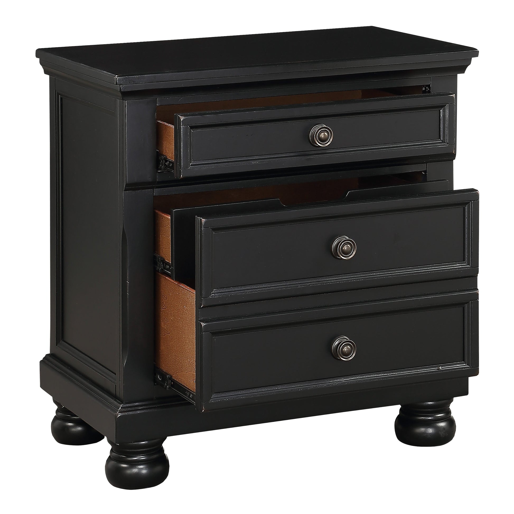 Laurelin Black Nightstand - 1714BK-4 - Luna Furniture - Dallas Store