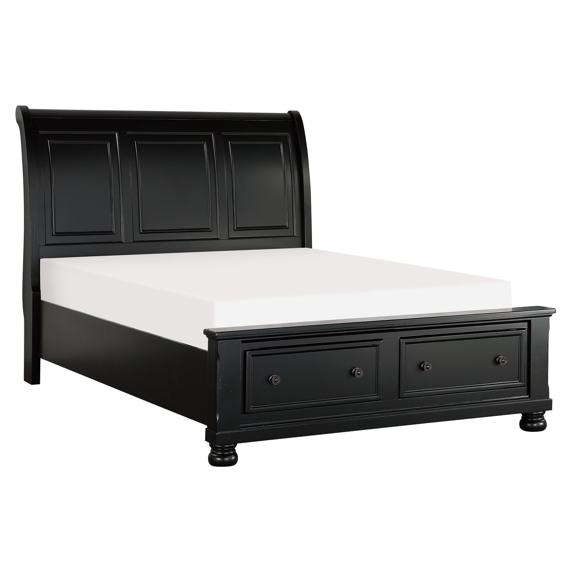 Laurelin Black Sleigh Storage Platform Bedroom Set - SET | 1714BK-3 | 1714BK-5 | 1714BK-6 | 1714BK-4 | 1714BK-9 | 1714KBK-1 | 1714KBK-2 - Luna Furniture - Dallas Store