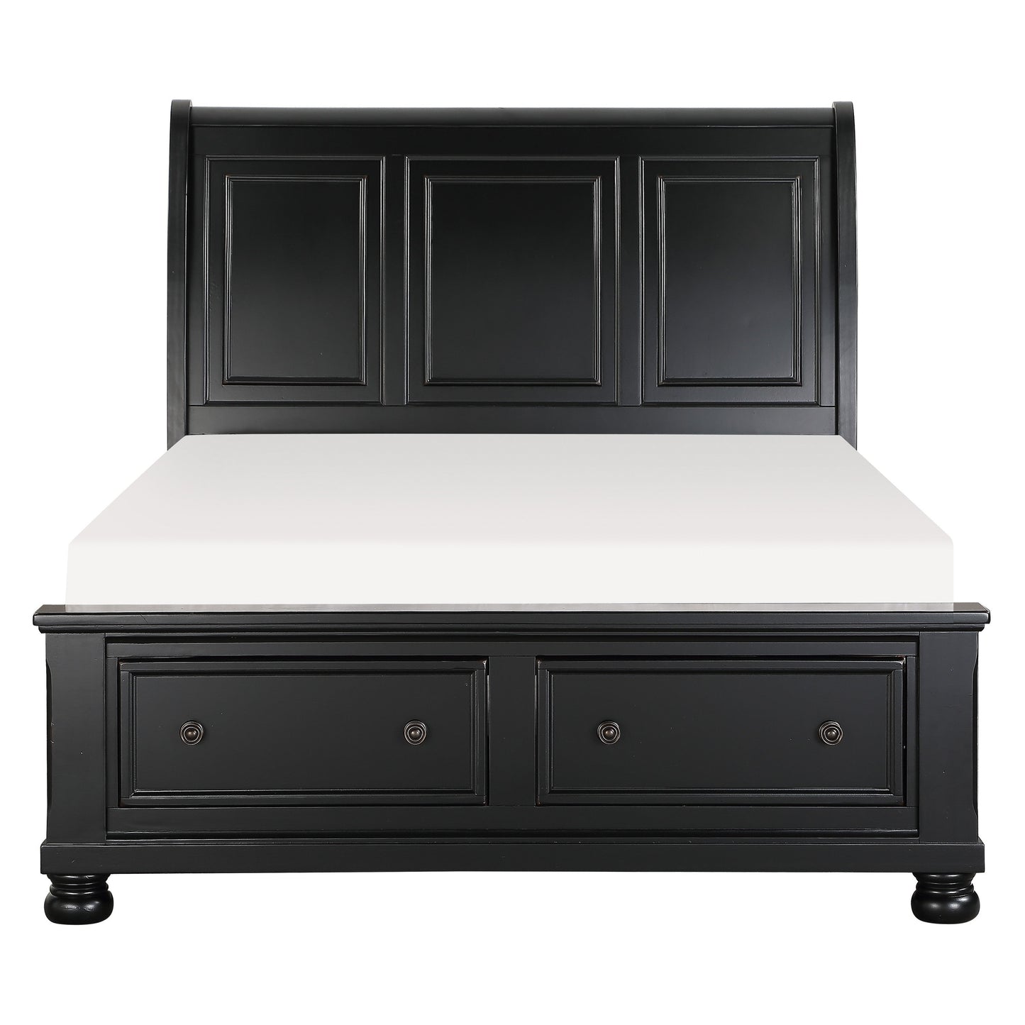 Laurelin Black Sleigh Storage Platform Bedroom Set - SET | 1714BK-3 | 1714BK-5 | 1714BK-6 | 1714BK-4 | 1714BK-9 | 1714KBK-1 | 1714KBK-2 - Luna Furniture - Dallas Store